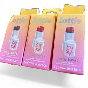 3 Lottie London Jelly Twist Cheek & Lip Tint (Berry, Pink and Coral) NEW PC